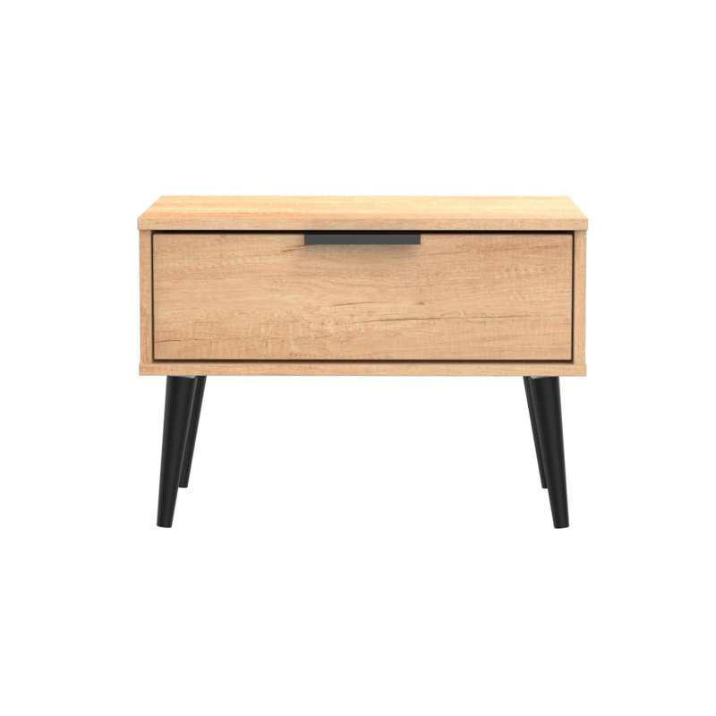 Fully Assembled Glennville 1 - Drawer Nightstand, Nebraska Oak