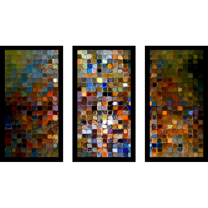 «Tileart1-2007 Max» par Mark Lawrence, ensemble de 3 impressions encadrées, H 25,5 po x l 40,5 po x P 1 po