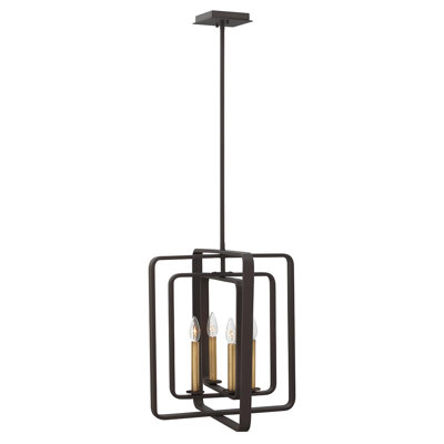 Quitman 4 - Light Buckeye Bronze Geometric Pendant