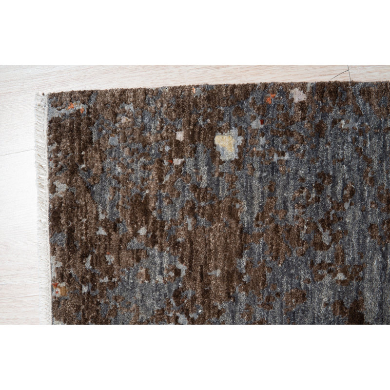 KA Charcoal Hand Knotted Area Rug