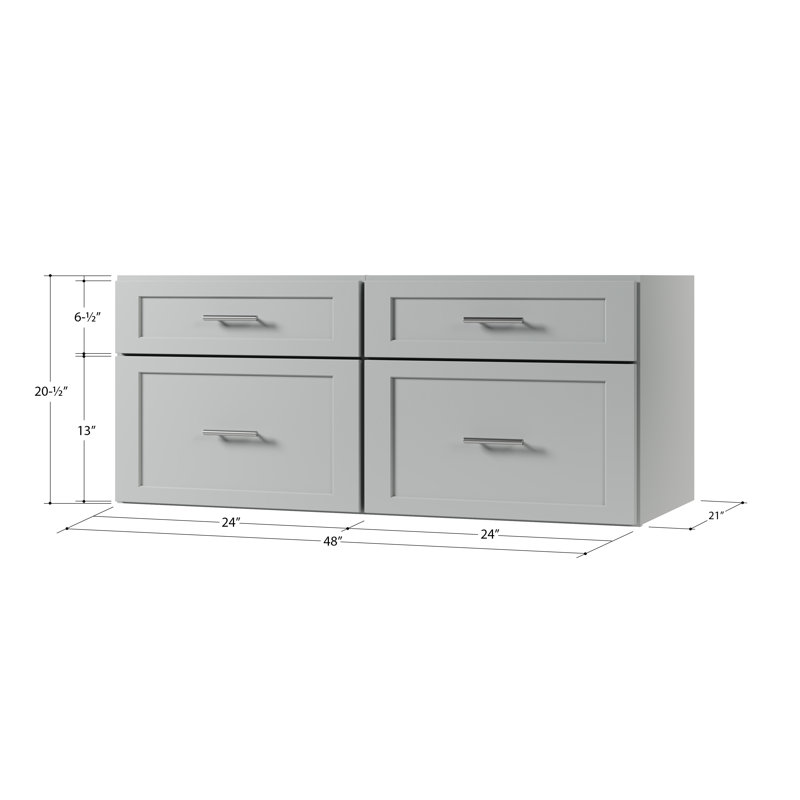 Ensemble de meuble-lavabo mural flottant double 48 po Disar, Gris