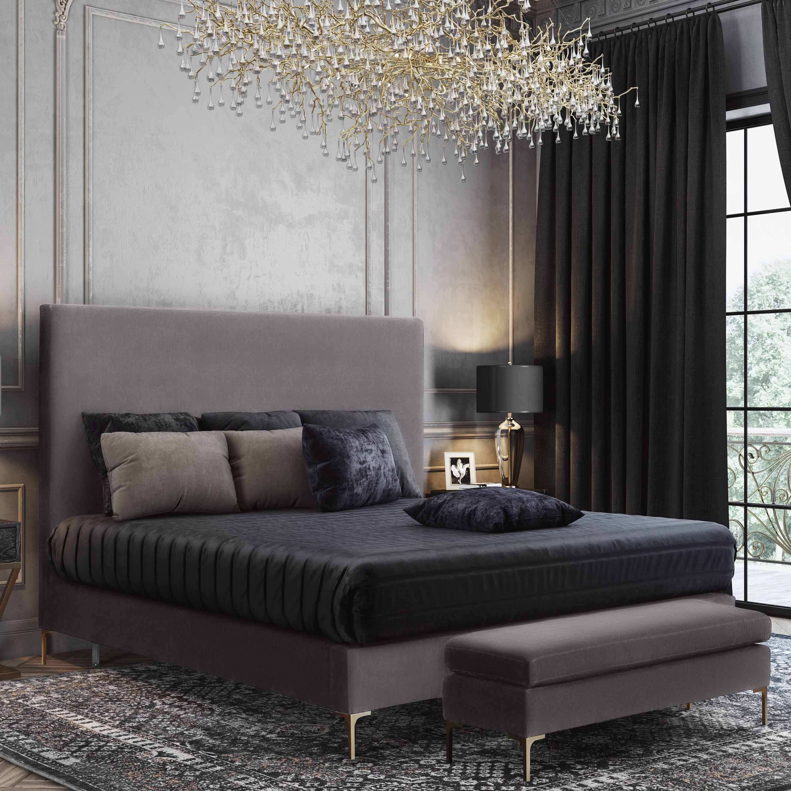 Mercer41 Fuette Textured Velvet Bed & Reviews Wayfair