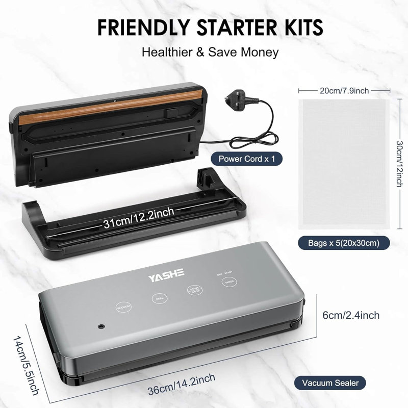 5-in-1 Multi-Functional Food Vacuum Sealer Machine for Sous Vide Cooking