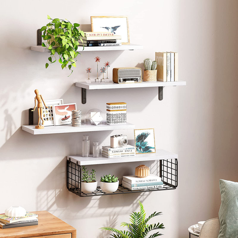 Floating Shelf, White/Black