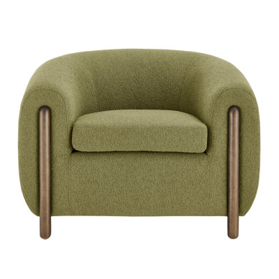 Leamon Fire-Resistant Upholstered Barrel Chair