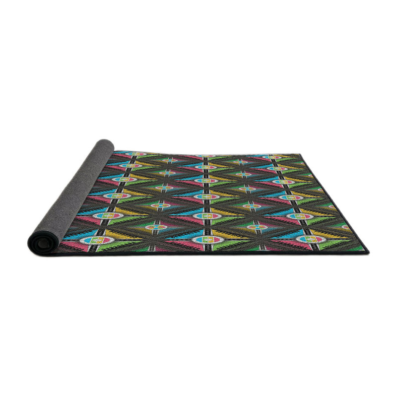 Tapis vert/bleu/rose zone, Rond 8 pi