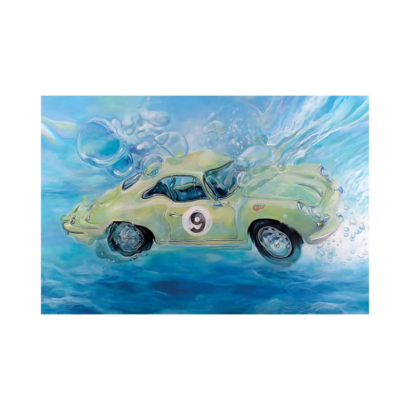 Porsche No. 9 by Marcello Petisci - Print on Canvas, 30.48 cm H x 45.72 cm W, Wrapped Canvas
