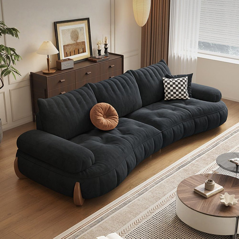 Coussin de canapé modulaire noir 100% polyester, H 28,35 po x l 98,43 po x P 43,7 po, 3, Noir