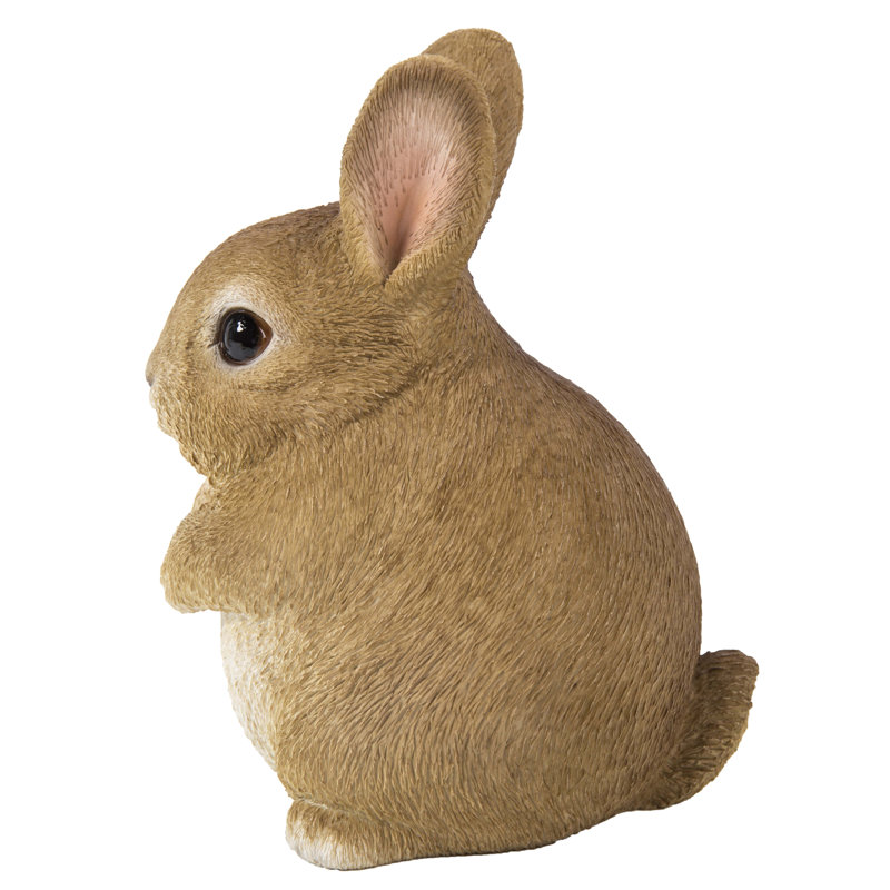 Chubby Brown Polyresin Rabbit Garden Statue