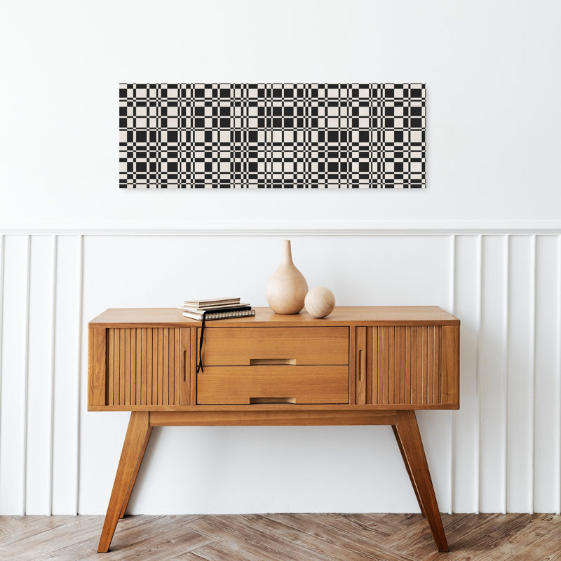 Geometric Grid Pattern by Vitor Costa - Wrapped Canvas Panoramic Print, 30.48 cm H x 91.44 cm W