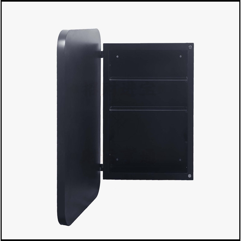 Pharmacie encastrée avec cadre en métal, H 30 po x l 20,08 po x P 4,7 po, Noir, noir, noir, noir