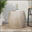 Outdoor Lightweight Concrete Side Table with Modern Design and Oval Tabletop