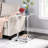 Dawuan Glass Side Table, Acrylic End Table, Glass Top C Shape Square Table with Metal Base-1472522820