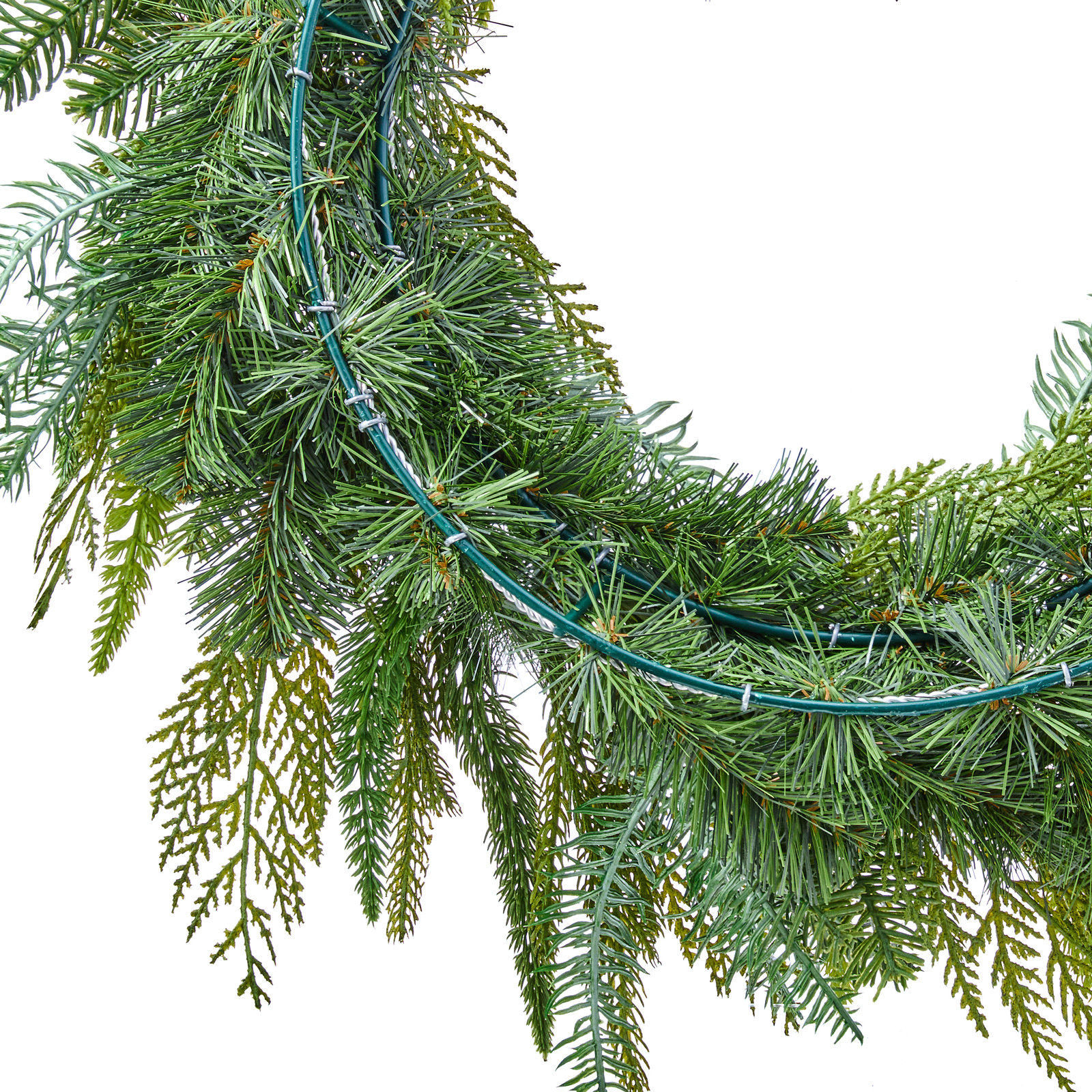 26" Uv Natural Touch Mixed Evergreen Wreath