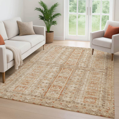 Premium Machine Washable Mayfield AMF2173 Striped Rug