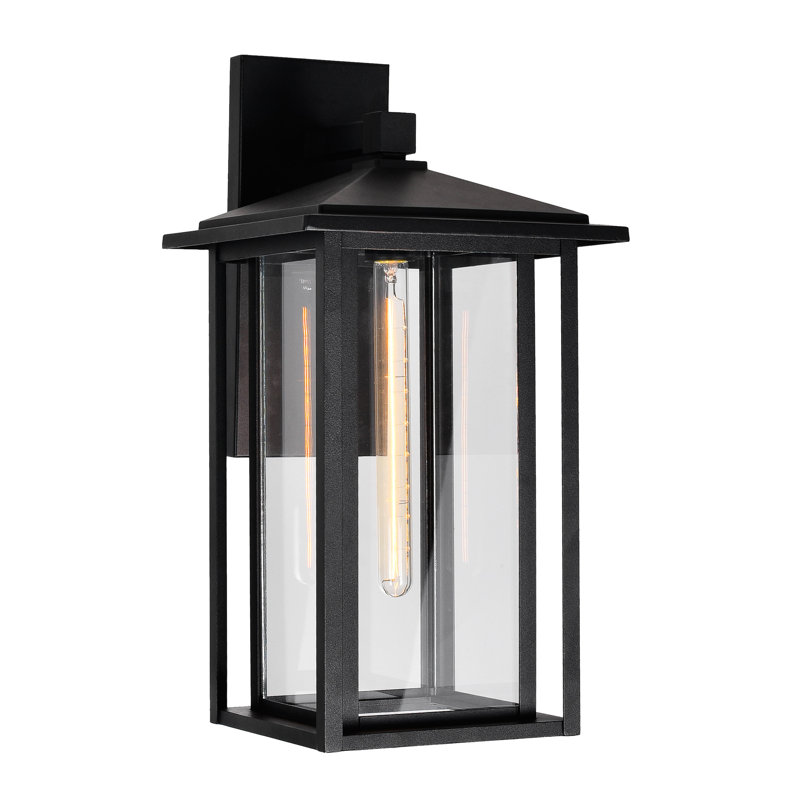 Lanterne murale d'extérieur moderne 1 lumière Alenushka 11 po pour garage, porche et patio, H 21,6 po x l 11 po x P 12 po