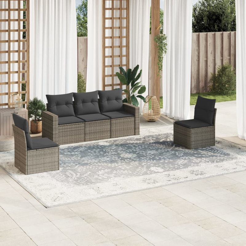 Vidaxl Garden Sofa Set Gray