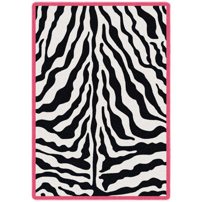 Alminus Zebra Glam Animal Print Area Rug