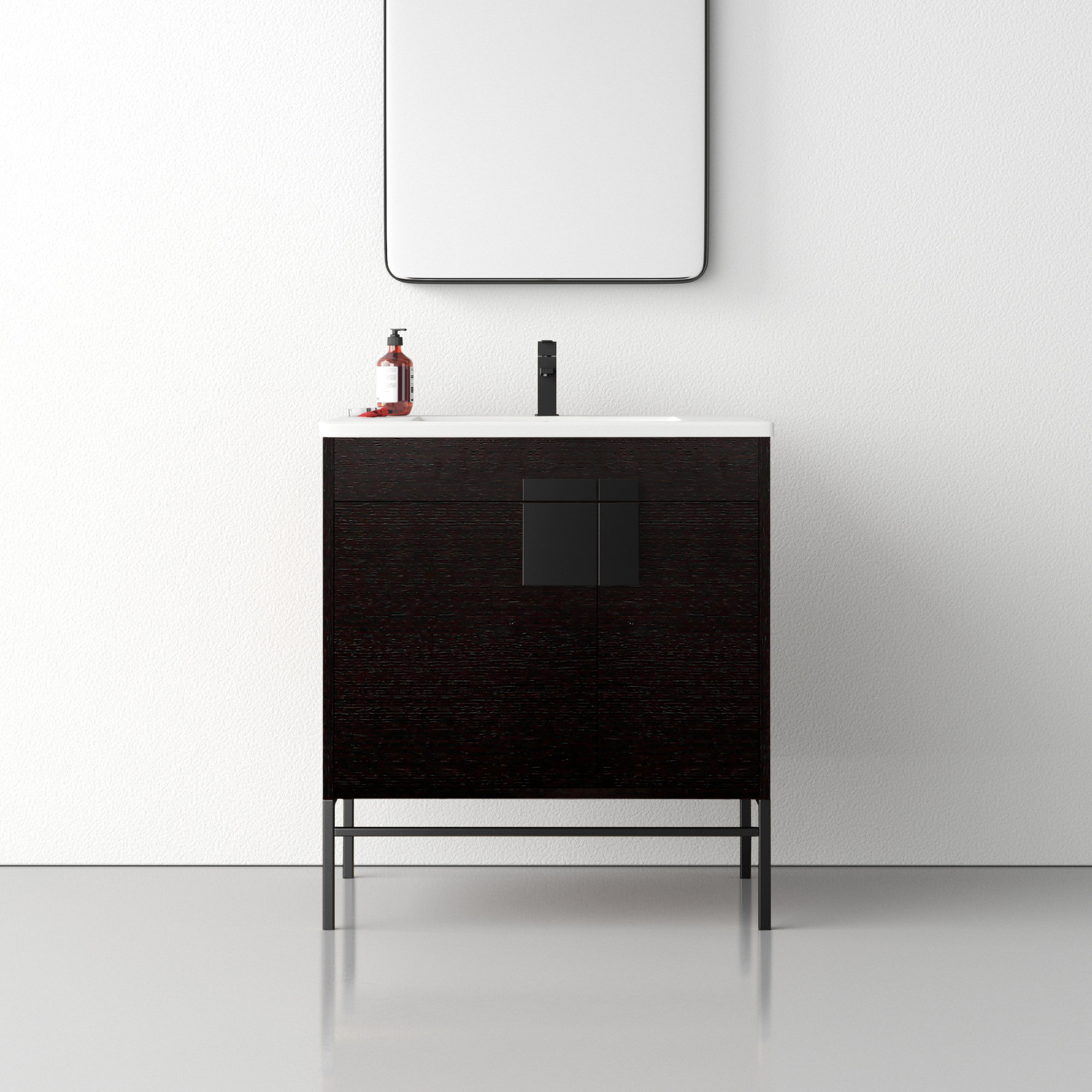Maisie 30'' Single Bathroom Vanity, Black Matte, Black