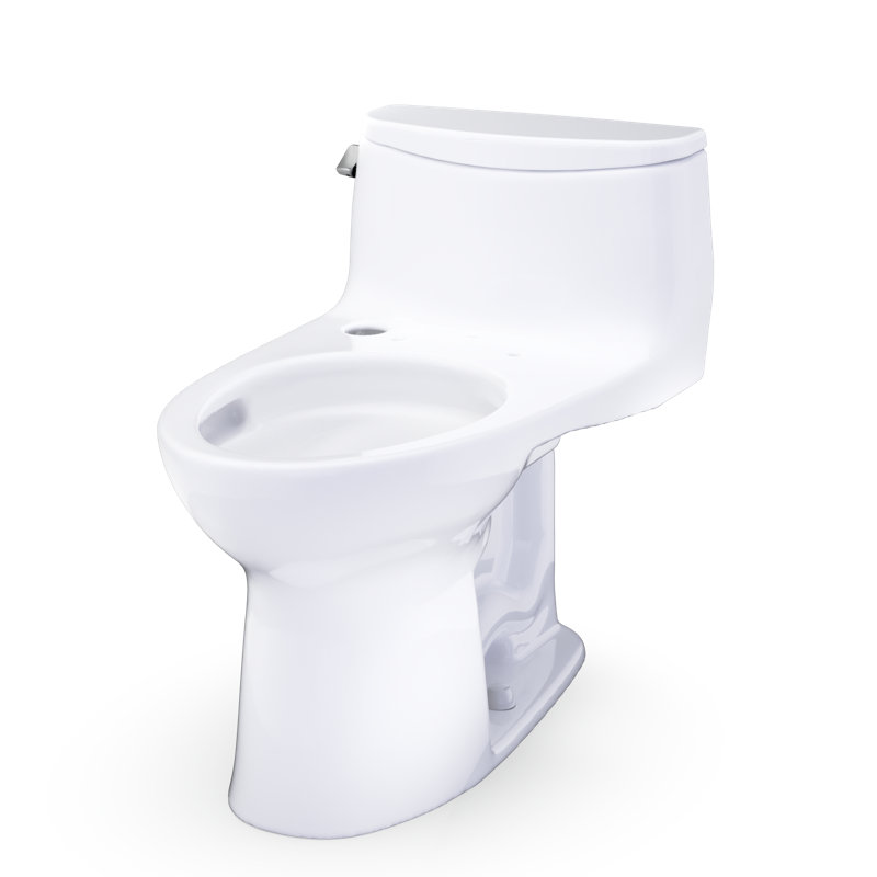 Toilette allongée monobloc TOTO Ultramax à profil bas 1,28 GPF + Ready avec hauteur universelle avec CEFIONTECT, coton blanc - CST618CEFGT40 # 01