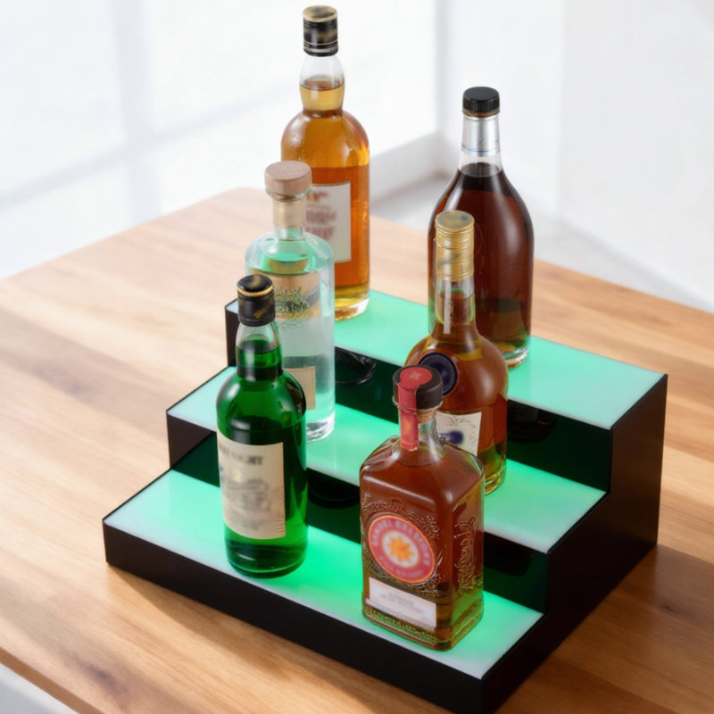 Étagère de bar en acrylique noir translucide