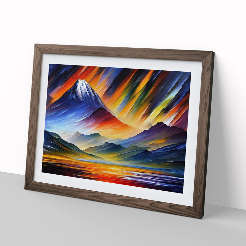 Beautiful Mountains Vol.3 - Single Picture Frame Print, 25cm H x 34cm W x 2cm D, Walnut Framed