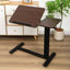 Plateau pour ordinateur portable - Bureau de chevet mobile pliable avec hauteur et angle réglables, finition noyer, plateau à roulettes pour la fête des Mères, idéal pour un lit, coffre-fort