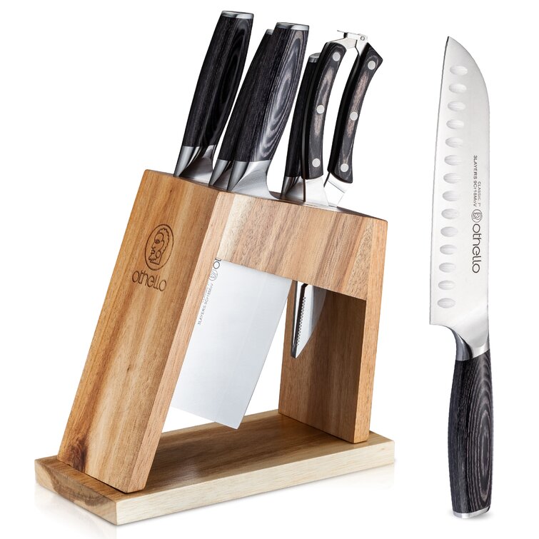 Rachael Ray Cucina Japanese Stainless Steel 6 Piece Knife Block Set &  Reviews