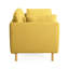 Chaise rembourrée de 39 po de couleur jaune, avec des pieds et des sièges confortables pour la maison et un revêtement luxueux, espaces de vie