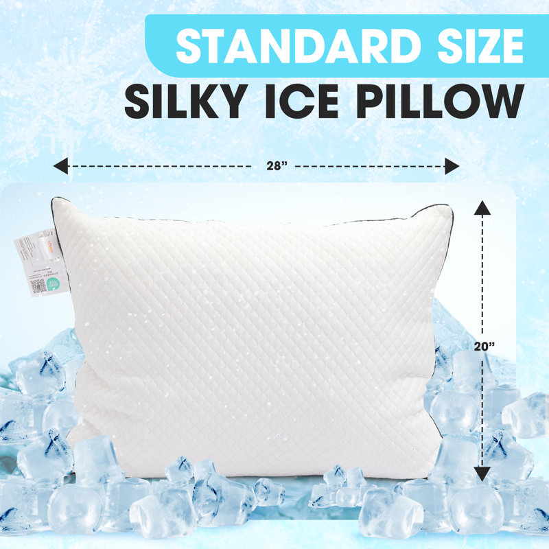  Cooling Ice Pillow with Washable Ice-Fiber Cover (Standard), Standard