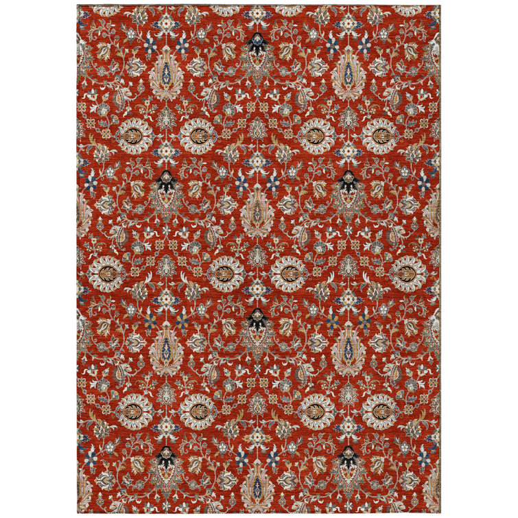 Machine Washable Indoor/Outdoor Husby ACN2192 Global Rug