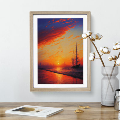 Sunset Over The Ships - Painting