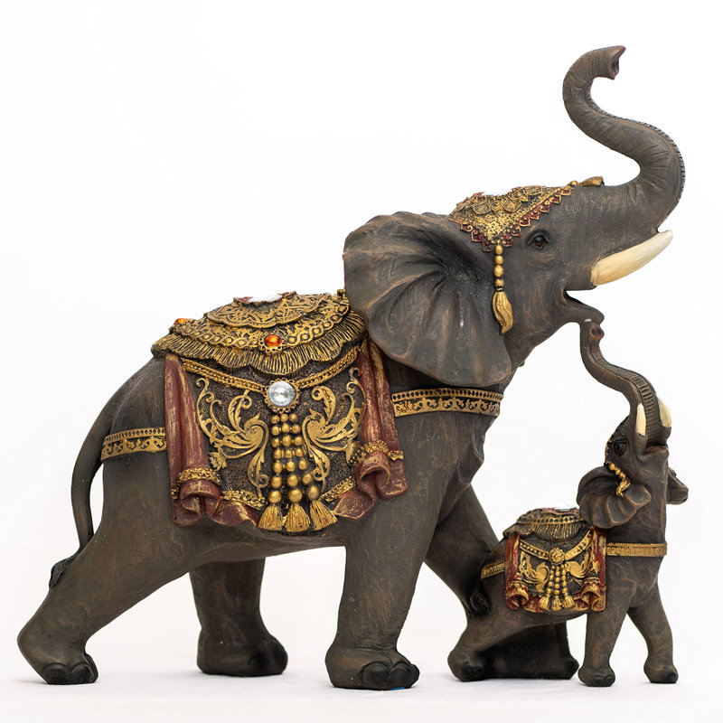 Statue maman et bébé éléphant