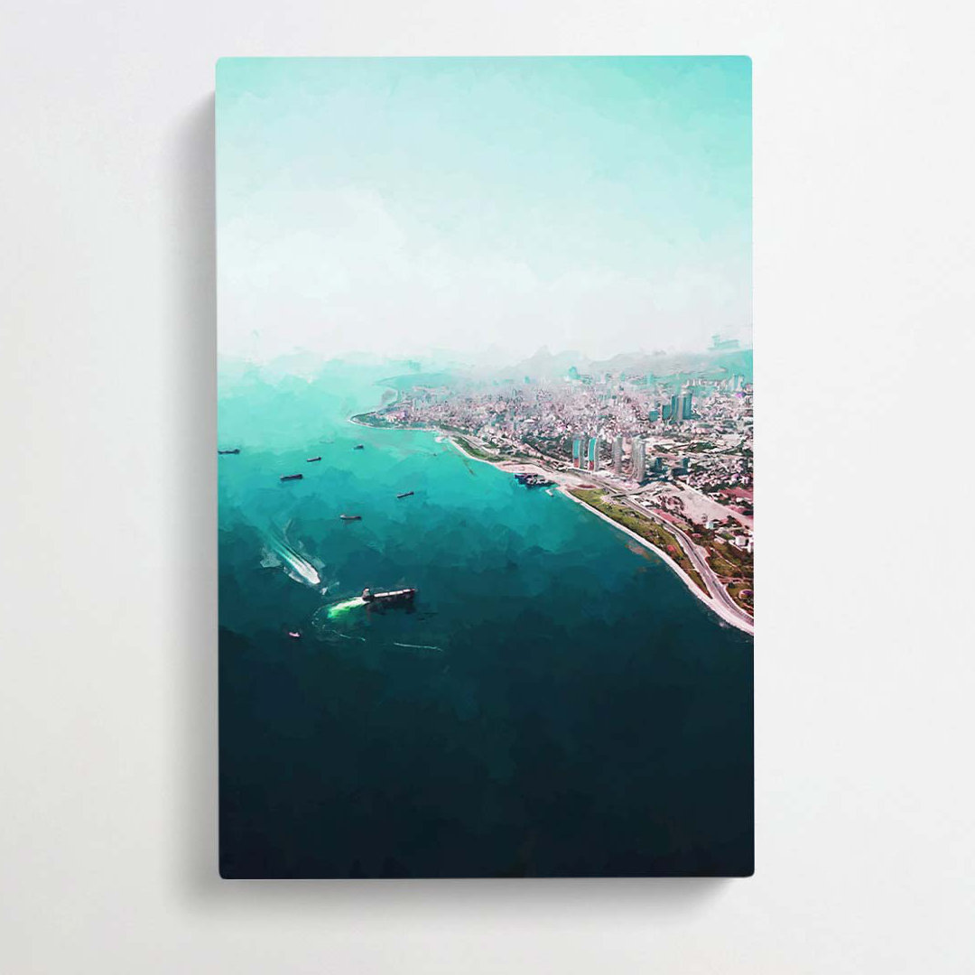 Birds Eye View of Turkey in Abstract - Wrapped Canvas