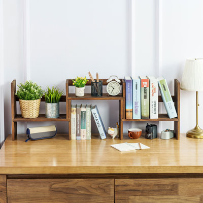 Wood Adjustable Office Desk Organiser Set