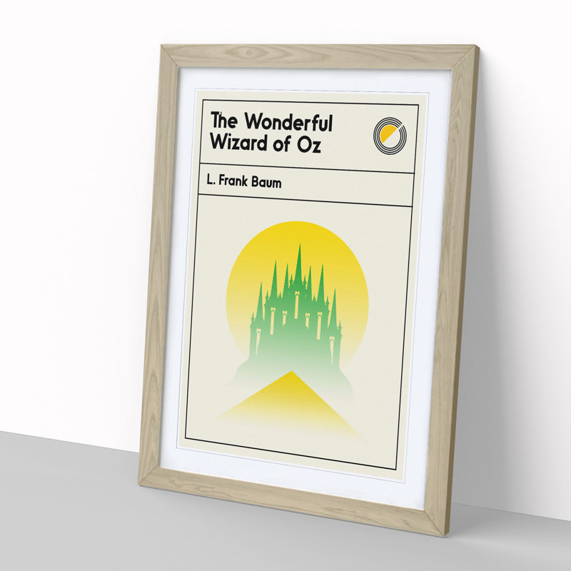 Book Cover the Wonderful Wizard of Oz L. Frank Baum - Picture Frame Graphic Art, 36cm H x 27cm W x 2cm D, Oak