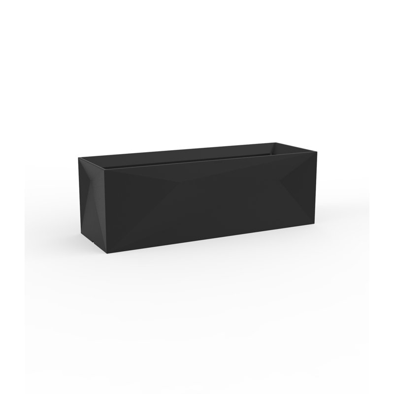 Faz Jardiniere Resin Pot Planter, 15.75" H x 48.5" W x 15.75" D, Black