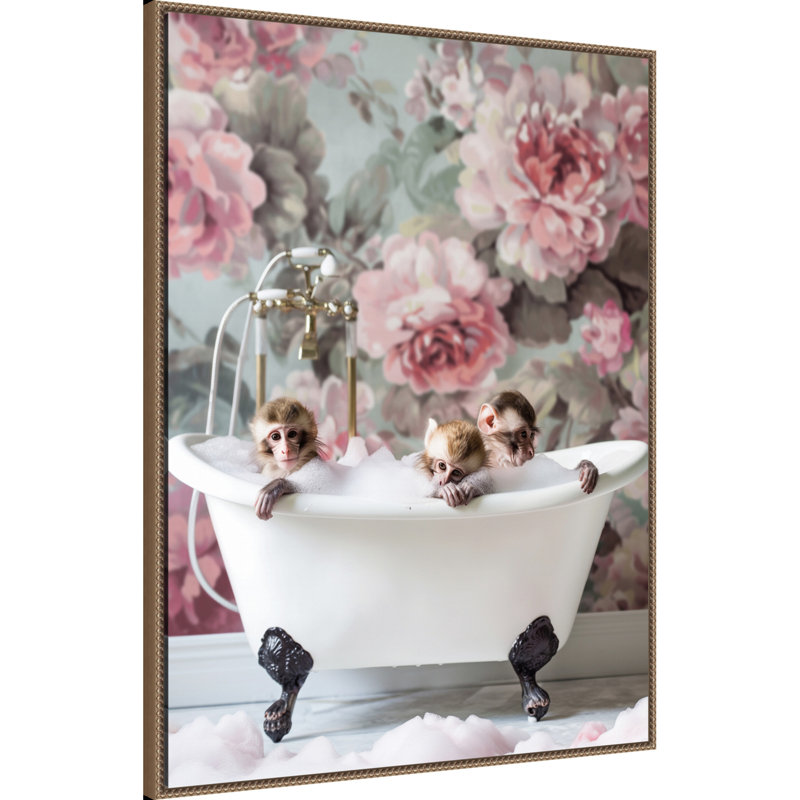 «Blossom Bath» par Hostetter, reproduction d'art sur toile encadrée, H 42 po x l 32 po
