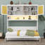 Lit escamotable simple avec armoire, lit pliant peu encombrant avec éclairage et port USB-1396207977