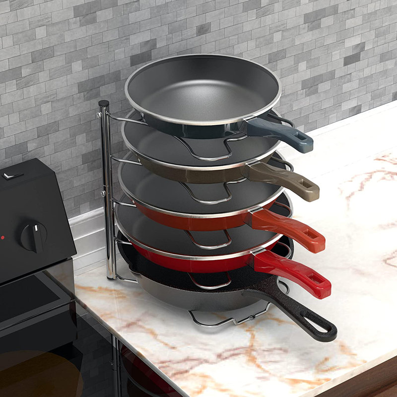 Metal Rectangle Free Standing Pot Rack, Chrome