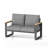 52" All-Weather Aluminum Patio Loveseat Sofa With Thick Gray Cushions-304631942