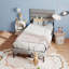 Structure de lit simple tapissier simple avec tête de lit, sans sommier, rangement sous le lit 14 po-1770986381-1770986378