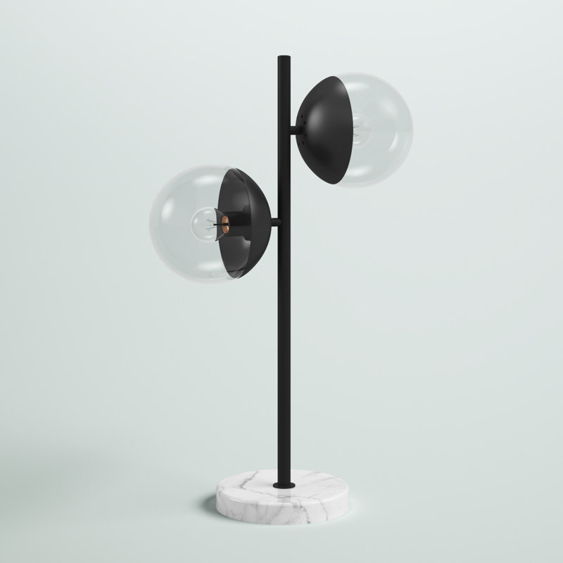 Lampe de table 23 po Yearby, Noir, Transparent