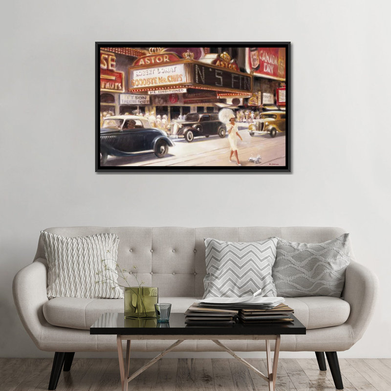« los angeles i », toile rétro sur toile, H 32 po x l 48 po x P 1,5 po, Toile avec cadre noir, Pas de tapis