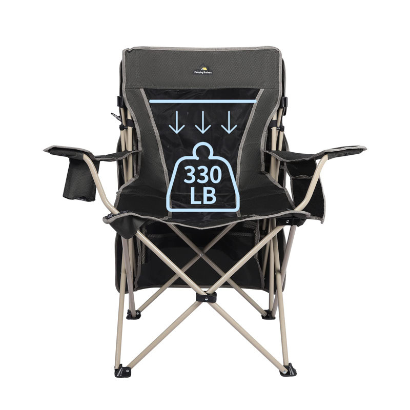 Army Green Folding Camping Chair with Retractable Shade Canopy