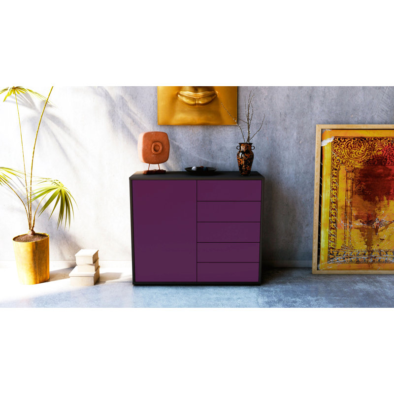 Presidio 92cm Sideboard, Anthracite/Purple