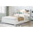 Wood Platform Bed With Bookcase Headboard, Built-In Downlight, Charging Station & 2 Side Drawers-701395205-701395207