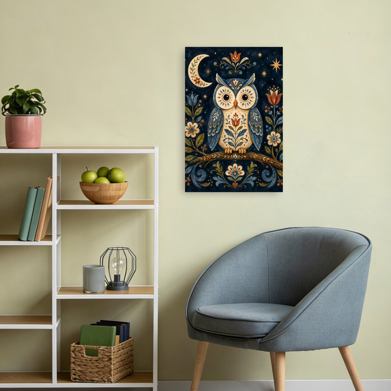 Reproduction d'art mural chouette céleste, 24" H x 16" W