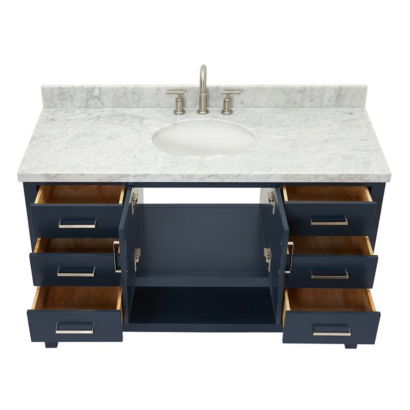 Magnolia 55" Single Bathroom Vanity Set, Midnight Blue