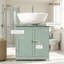 Armoire de meuble-lavabo sous le lavabo avec 2 portes et tablette réglable (sans lavabo)-634383128-634383133